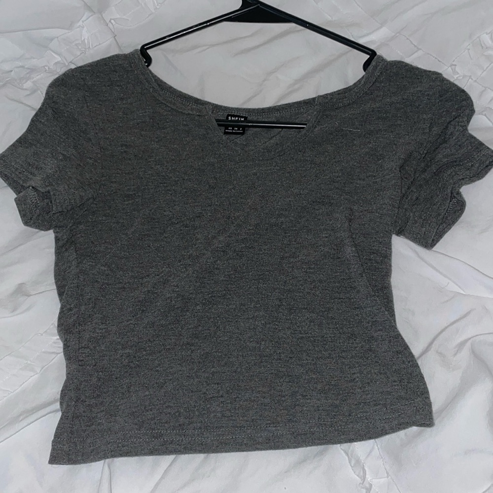 grey crop top from shein